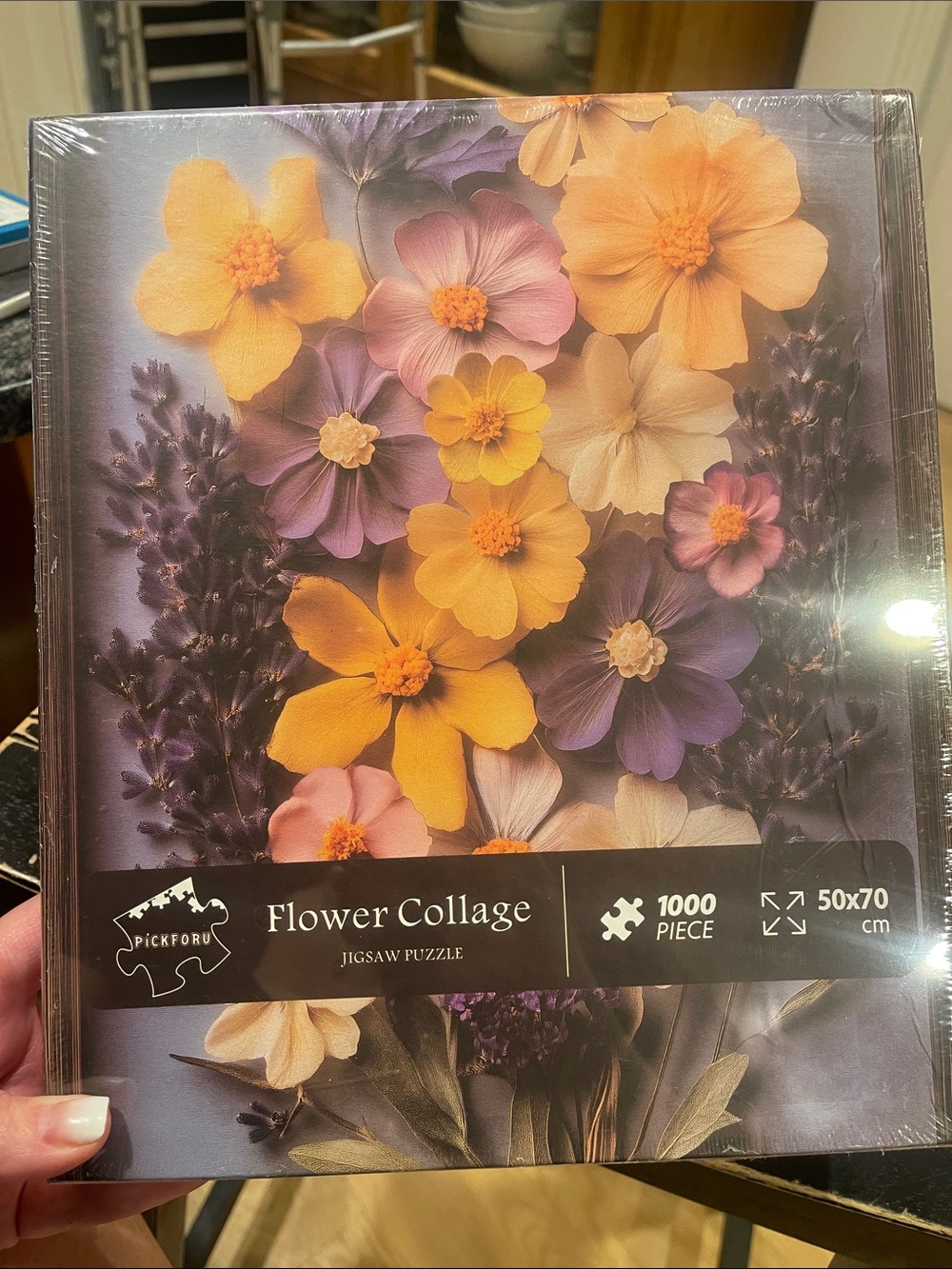 PICKFORU Flower Collage Art 1000 Piece Puzzle for Adults nwt